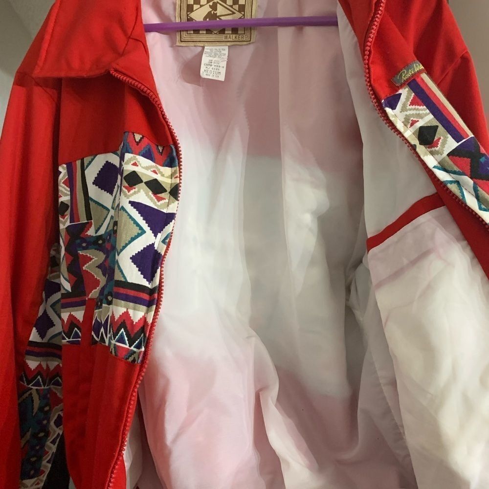 Rode Walker medium jacket with western pattern Jacket Red medium. Made in USA - Picture 6 of 8